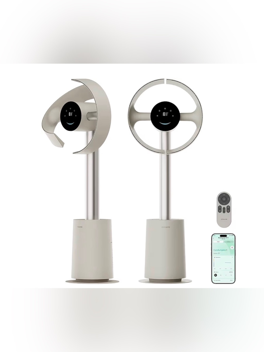 DREAME Bladeless Tower Fan for Bedroom,, Beige open box